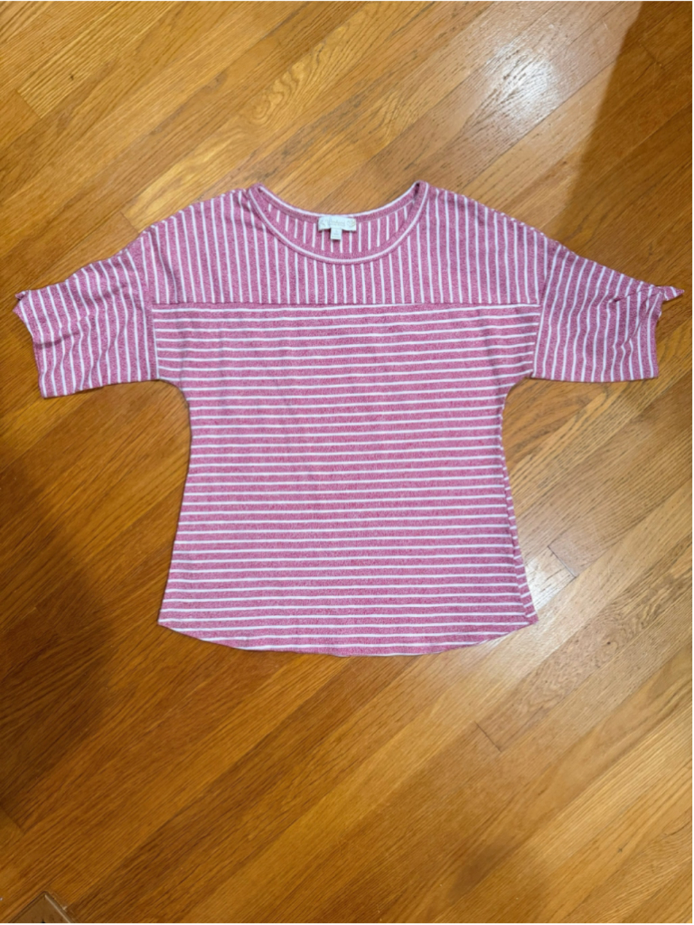 Women's Weekend Suzanne Betro Striped Short Sleeve Tee, Size S, Red/White